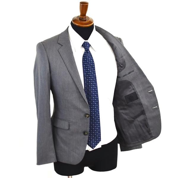 N.G.A.C スーツカンパニー 2つボタン シングルスーツ S A4 ライトグレー ストライプ ノータック HET729 夏物 春夏 5XF109 | SUIT SQUARE | 01