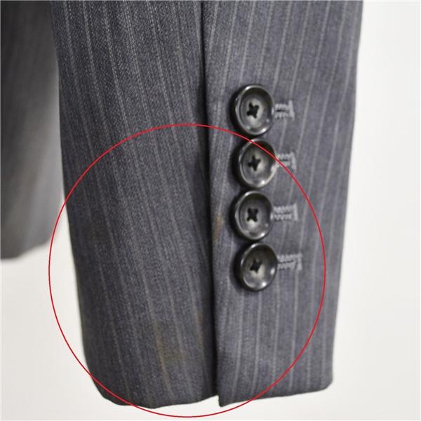 N.G.A.C スーツカンパニー 2つボタン シングルスーツ S A4 ライトグレー ストライプ ノータック HET729 夏物 春夏 5XF109 | SUIT SQUARE | 04