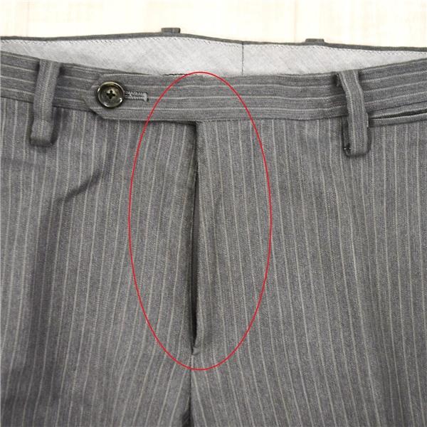 N.G.A.C スーツカンパニー 2つボタン シングルスーツ S A4 ライトグレー ストライプ ノータック HET729 夏物 春夏 5XF109 | SUIT SQUARE | 05