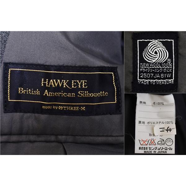 HAWK EYE 6つボタン ダブルスーツ XXL K7 ダークグレー ノータック 大きめサイズ 4903486 合物 春秋 5XF128 | ブランド登録なし | 03