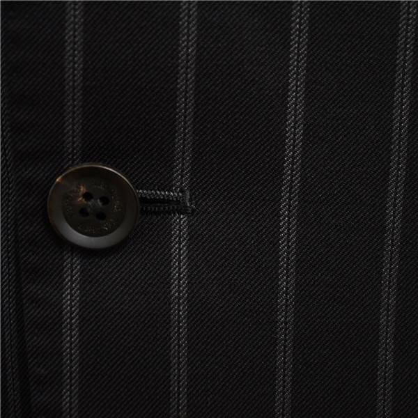 Tenoras 3ピース 2つボタン シングルスーツ L A7 ブラック ストライプ ノータック TE-4525 合物 春秋 5XF135 | TENORAS | 02