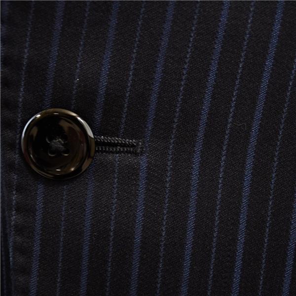 スーツセレクト シルク混 3ピース 2つボタン シングルスーツ M Y6 ダークネイビ ストライプ ノータック BLT1306 合物 春夏秋 5XG002 | SUIT SELECT | 02