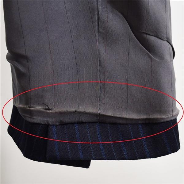 スーツセレクト シルク混 3ピース 2つボタン シングルスーツ M Y6 ダークネイビ ストライプ ノータック BLT1306 合物 春夏秋 5XG002 | SUIT SELECT | 04