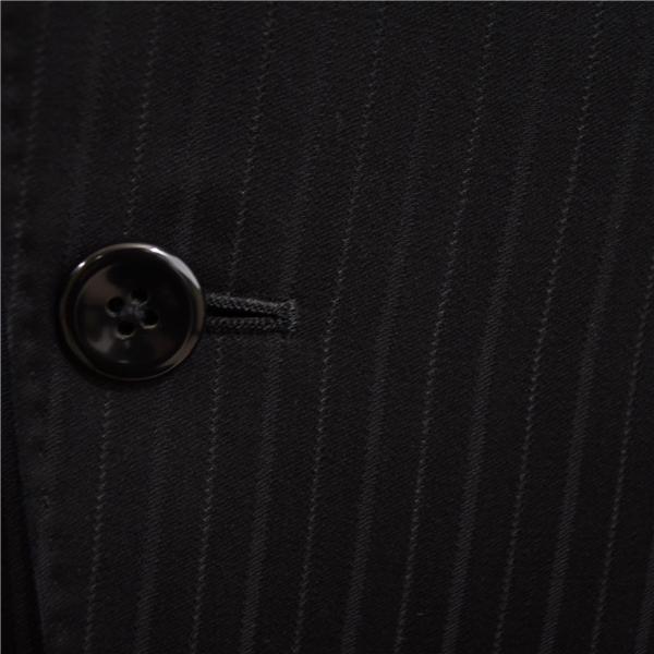 スーツセレクト 3ピース 2つボタン シングルスーツ M Y6 ブラック ストライプ ノータック BLTX1514 合物 春夏秋 5XG003 | SUIT SELECT | 02