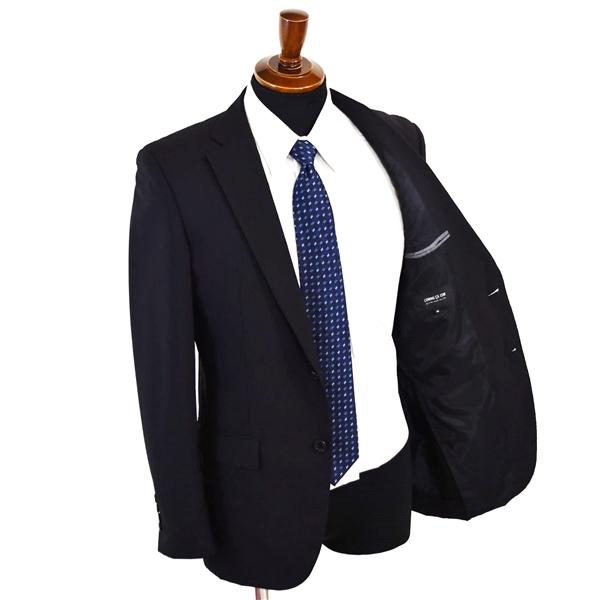 コムサイズム 2つボタン シングルスーツ M YA6 ブラック ストライプ ノータック 47-01SL20 夏物 春夏 薄手 5XG041 | COMME CA ISM | 01