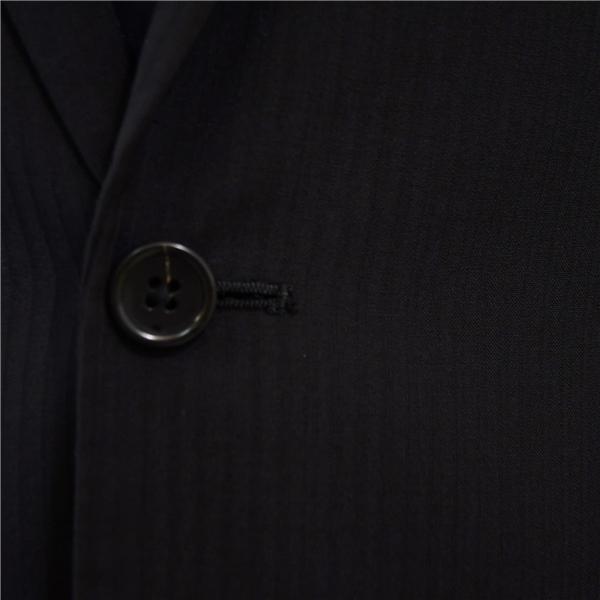 コムサイズム 2つボタン シングルスーツ M YA6 ブラック ストライプ ノータック 47-01SL20 夏物 春夏 薄手 5XG041 | COMME CA ISM | 02