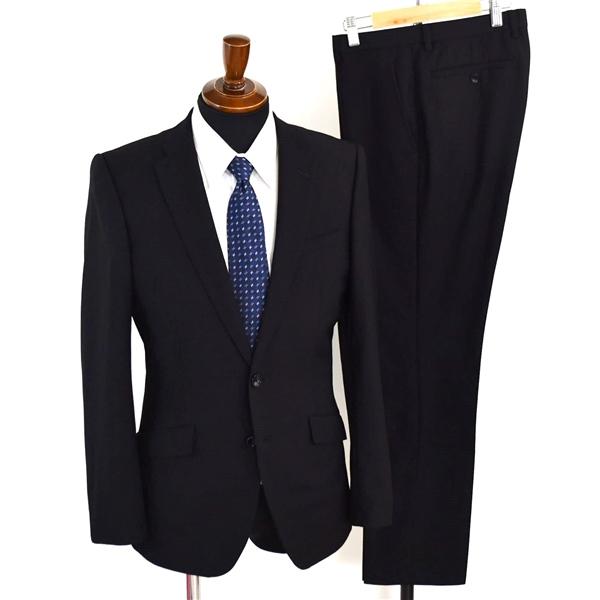 P.S.FA 2つボタン シングルスーツ M Y6 ブラック ノータック ブラックスーツ アジャスターなし PN719301-09 夏物 春夏 薄手 5XG067 | Perfect Suit FActory