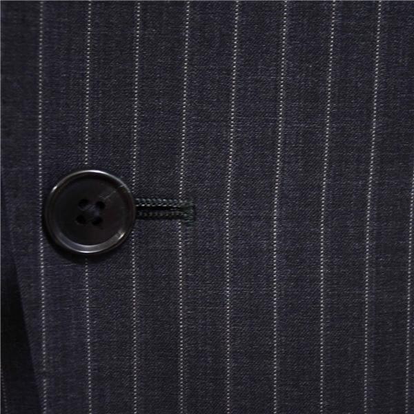 スーツカンパニー FILO D'ORO 2つボタン シングルスーツ M A6 ダークグレー ストライプ ノータック HJT133 夏物 春夏 薄手  5XH015 | SUIT SQUARE | 02