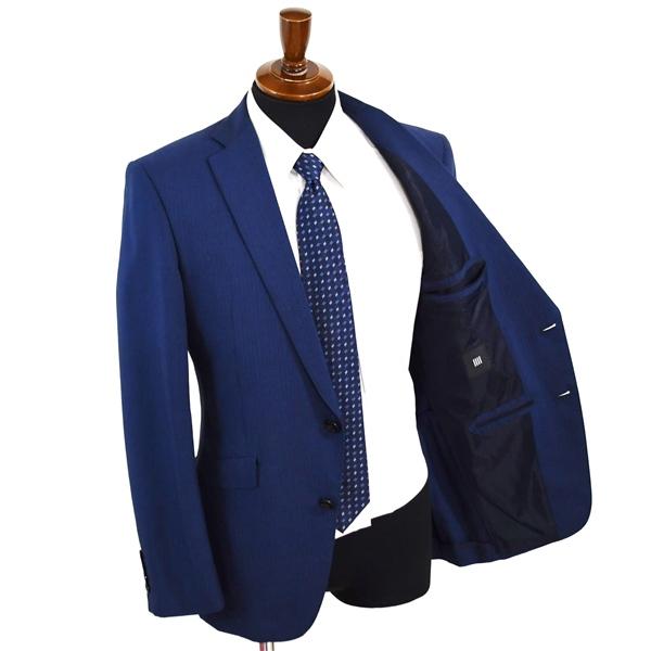 スーツセレクト 2パンツ 2つボタン シングルスーツ M A6 ダークネイビー ストライプ ノータック BLD1495 夏物  春夏 薄手  5XH017 | SUIT SELECT | 01