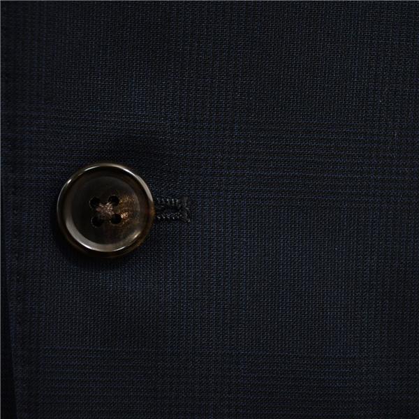 Jプレス 段返り 3つボタン シングルスーツ M A5 ダークネイビー グレンチェック ノータック J.PRESS SR-OV-YM-0220 夏物 春夏  5XH031 | J.PRESS | 02