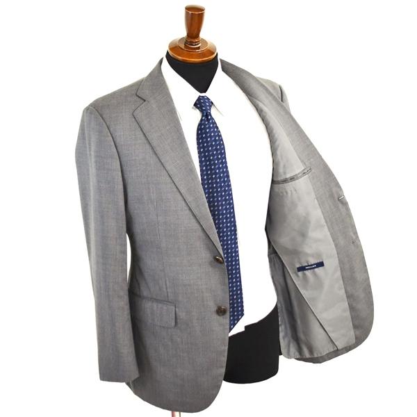 Jプレス 段返り 3つボタン シングルスーツ M AB5 ダークグレー ストライプ 袖口3つ釦 J.PRESS SR-OV-NM-0111 夏物 春夏 薄手  5XH033 | J.PRESS | 01