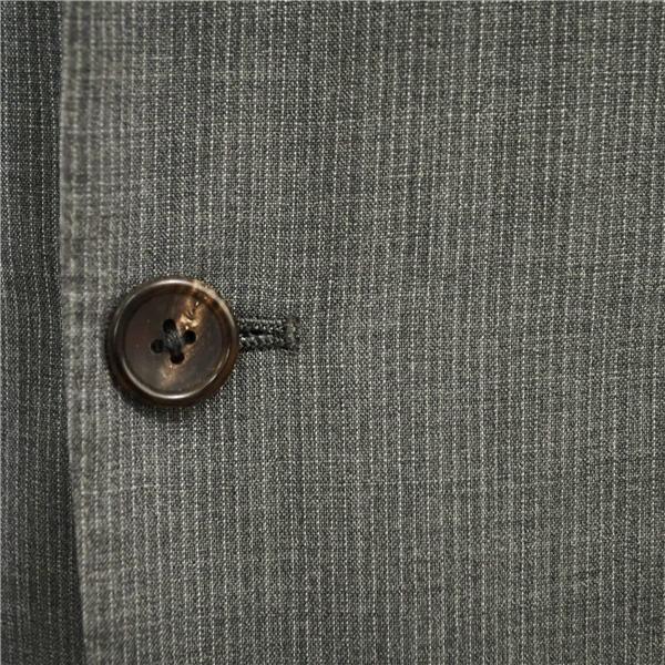 Jプレス 段返り 3つボタン シングルスーツ M AB5 ダークグレー ストライプ 袖口3つ釦 J.PRESS SR-OV-NM-0111 夏物 春夏 薄手  5XH033 | J.PRESS | 02