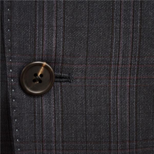 ポールスミス 伊製 ロロピアーナ 130's シルク混 2つボタン シングルスーツ M Y5 ダークグレー チェック ノータック PF-ST-81590  5XH048 | Paul Smith | 02