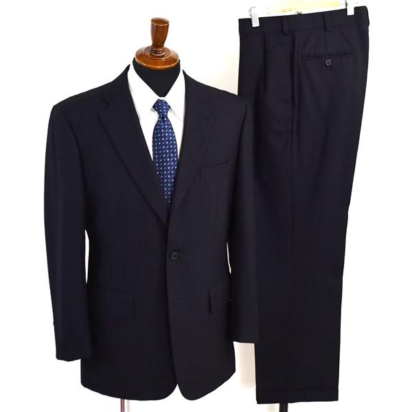 Jプレス 段返り 3つボタン シングルスーツ M YA6 ブラック ストライプ 袖口4つ釦 開き見せ J.PRESS SR-OV-SW-0215 合物 春秋  5XH052 | J.PRESS