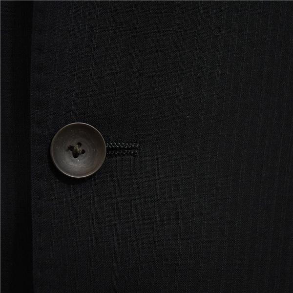 美品 パーソンズ フォーメン 3ピース 2つボタン シングルスーツ M AB4 ブラック ストライプ ノータック H18X6079 合物 春夏秋  5XH055 | PERSON'S(ファッション) | 02