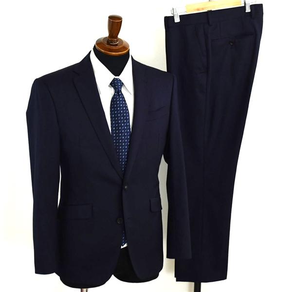スーツセレクト 100's生地 2つボタン シングルスーツ S A4 ダークネイビー ノータック 袖口4つ釦 開き見せ BLR9403 夏物 春夏  5XI008 | SUIT SELECT