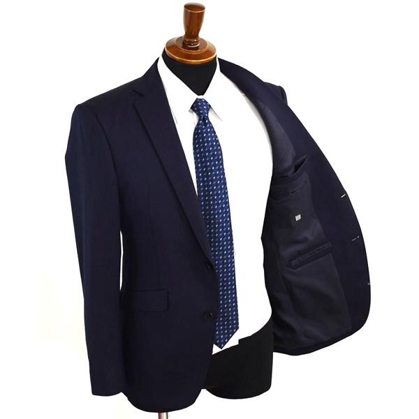 スーツセレクト 100's生地 2つボタン シングルスーツ S A4 ダークネイビー ノータック 袖口4つ釦 開き見せ BLR9403 夏物 春夏  5XI008 | SUIT SELECT | 01