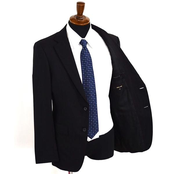 コムサメン 伊製 チェルッティ生地 2つボタン シングルスーツ M YA6 ブラック ノータック アジャスターなし 07-01FS01 夏物 春夏  5XI028 | COMME CA MEN | 01