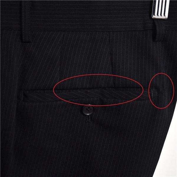 オリヒカ 2つボタン シングルスーツ S Y5 ブラック ストライプ ノータック 袖口4つ釦 開き見せ 8552221S 夏物 春夏 薄手  5XI046 | BURBERRY | 06