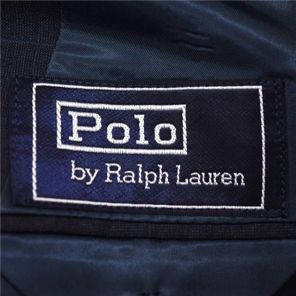 POLO ラルフローレン 3ピース 段返り 3つボタン シングルスーツ M A5 ダークネイビー ウインドペン 袖口4つ釦 開き見せ 合物 春秋  5XJ003 | POLO RALPH LAUREN | 03