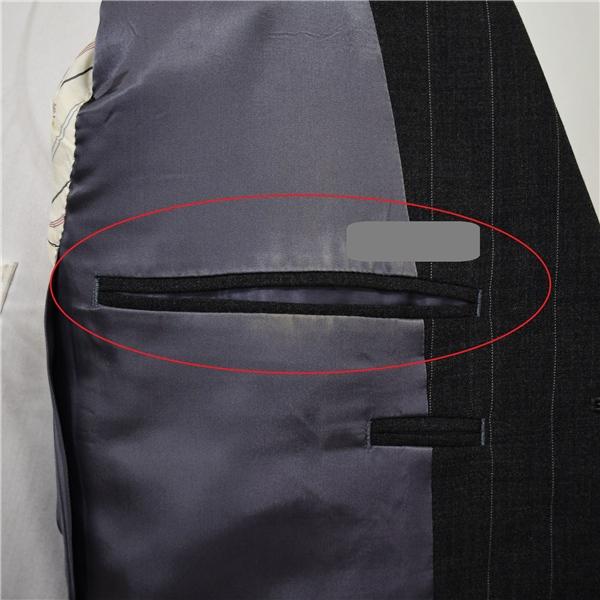 POLO ラルフローレン 3つボタン シングルスーツ M A5 ダークグレー ストライプ 袖口4つ釦 開き見せ 合物 春秋  5XJ005 | POLO RALPH LAUREN | 05