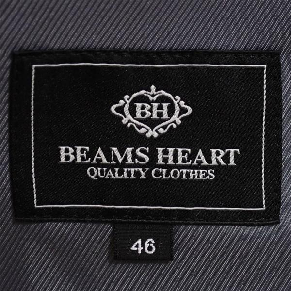 BEAMS HEART 2つボタン シングルスーツ M A6 ダークグレー ノータック 袖口4つ釦 開き見せ 4116-0013-819 夏物 春夏  5XJ018 | BEAMS | 03