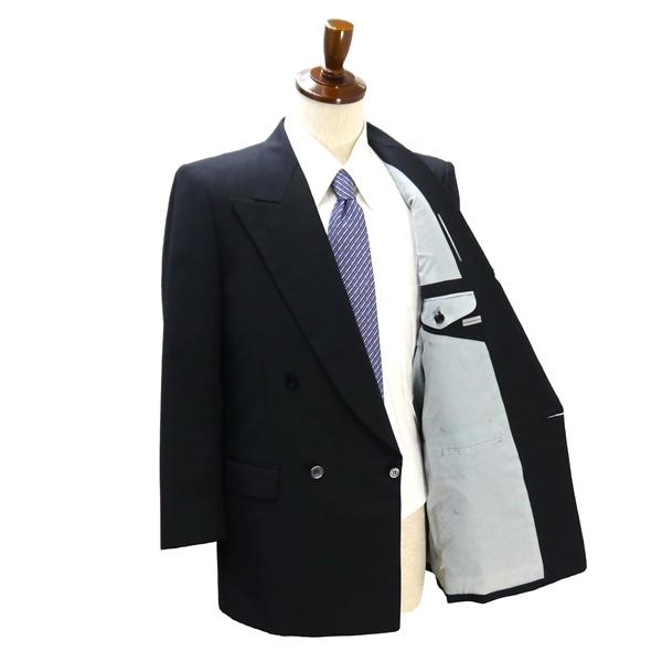 Savile Road 4つボタン ダブルスーツ AB3 M ブラック 黒 ノータック 春夏 袖口4つ釦 開き見せ サヴィルロード 5XJ026 | 麻布テーラー | 01