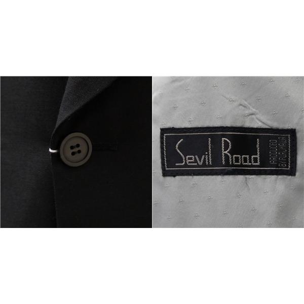 Savile Road 4つボタン ダブルスーツ AB3 M ブラック 黒 ノータック 春夏 袖口4つ釦 開き見せ サヴィルロード 5XJ026 | 麻布テーラー | 02