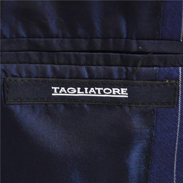 TAGLIATORE 2つボタン シングルスーツ S Y3 ダークネイビー ストライプ ノータック 袖口3つ釦 2SVJ22B01 夏物 春夏 薄手  5XJ043 | TAGLIATORE | 03