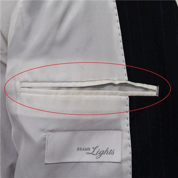 BEAMS 2つボタン シングルスーツ S YA3 ダークネイビー ストライプ ノータック 袖口4つ釦 開き見せ 5123-0029-277 合物 春秋  5XJ046 |  | 05