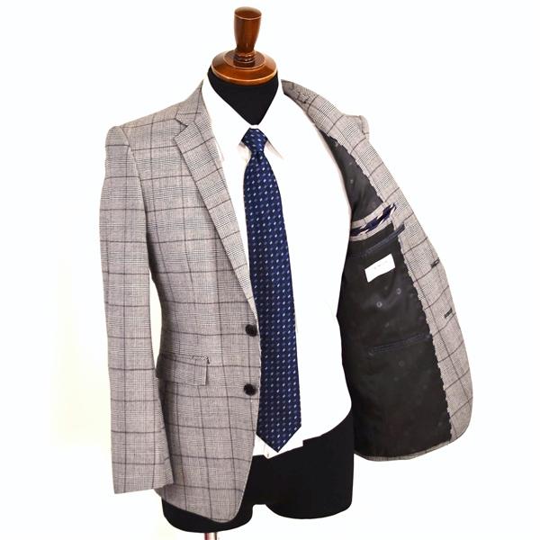 オリヒカ 2つボタン シングルスーツ S Y4 ダークグレー グレンチェック ノータック 袖口4つ釦 開き見せ 2452072S 合物 春秋 5XJ055 | BURBERRY | 01