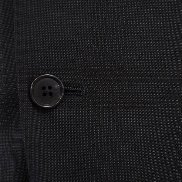 スーツカンパニー ３ピース 2つボタン シングルスーツ M A5 ダークネイビー グレー チェック ノータック AMT510 合物 春夏秋  5XJ061 | SUIT SQUARE | 02