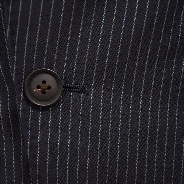 スーツセレクト 2つボタン シングルスーツ M A4 ダークネイビー ストライプ ノータック 袖口4つ釦 開き見せ BLK0051 夏物 春夏  5XJ071 | SUIT SELECT | 02