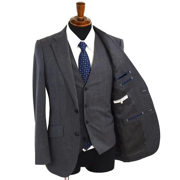 キャサリン ハムネット LONDON ３ピース 2つボタン シングルスーツ M Y5 ダークグレー ノータック 99K99-S04 合物 春秋  5XJ077 | KATHARINE HAMNETT LONDON | 01