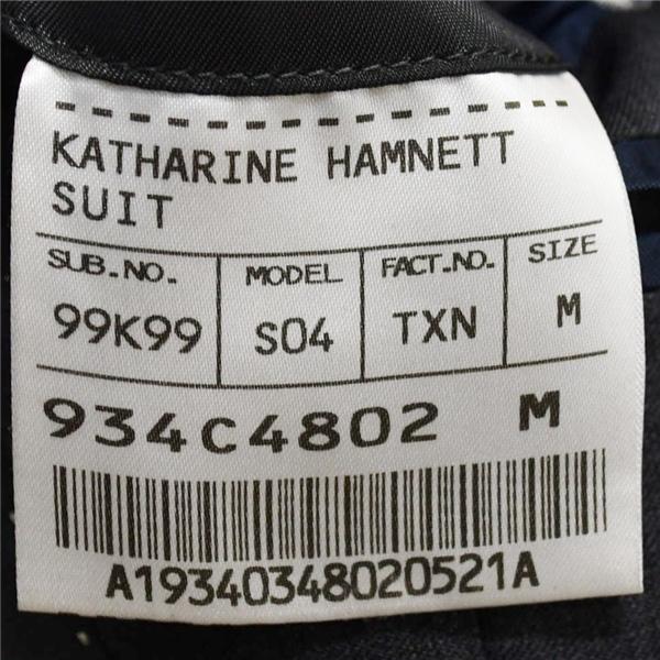 キャサリン ハムネット LONDON ３ピース 2つボタン シングルスーツ M Y5 ダークグレー ノータック 99K99-S04 合物 春秋  5XJ077 | KATHARINE HAMNETT LONDON | 04