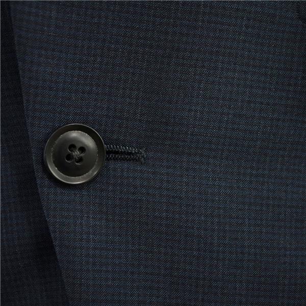 スーツセレクト 2つボタン シングルスーツ S A4 ダークネイビー 千鳥格子 ノータック 袖口4つ釦 開き見せ BLD1955 夏物 春夏 薄手  5XK004 | SUIT SELECT | 02