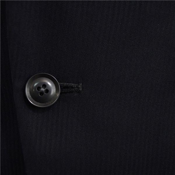 スーツセレクト 2つボタン シングルスーツ M A5 ダークネイビー ストライプ 袖口4つ釦 開き見せ ノータック BLD2058 夏物 春夏  5XK005 | SUIT SELECT | 02