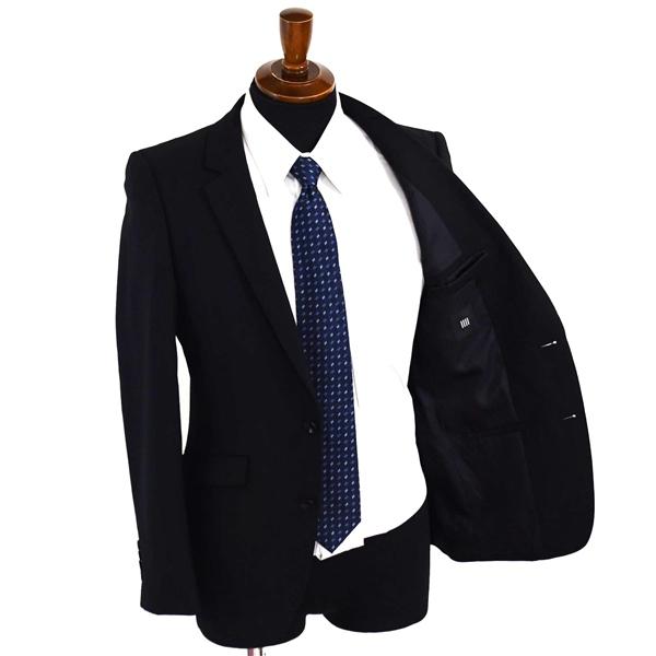 スーツセレクト 2つボタン シングルスーツ S A4 ブラック ノータック 袖口4つ釦 開き見せ BLS1601 夏物 春夏 薄手  5XK006 | SUIT SELECT | 01