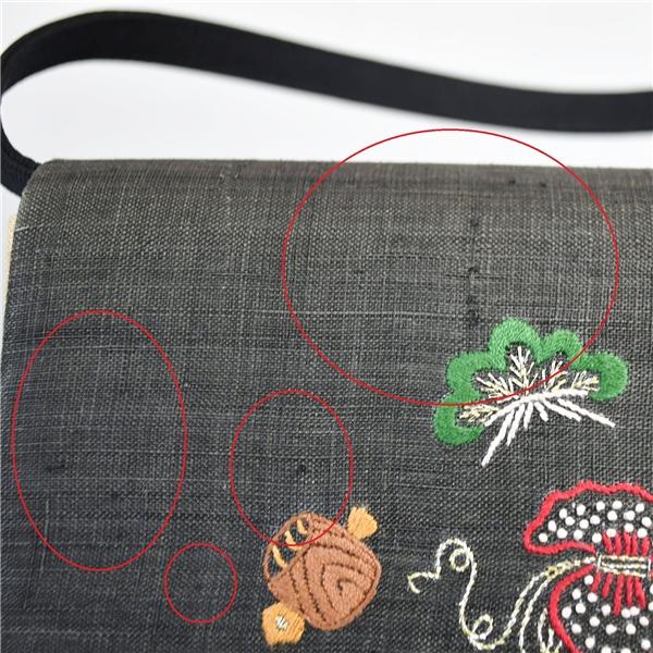 利休バッグ 和装バッグ ダークグレー クリーム ベージュ 着物 お茶席 結婚式 入学式 卒業式 ハンドバッグ 5XK021 | ブランド登録なし | 08