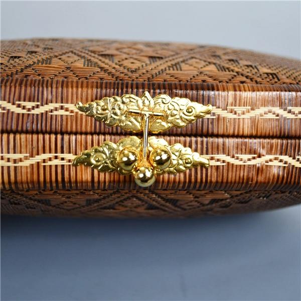 タイ王室御用達 タイ伝統工芸品 ヤーンリパオ籠 ひご細工 バッグ 小物入れ ポーチ ハンドメイド 5XK027 | ブランド登録なし | 04