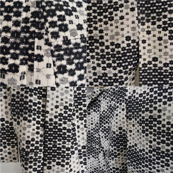 着物 正絹 女性 紬 小紋 袷きもの オフホワイト 黒 身丈167cm 絹100％ 普段着 お稽古 着付け 観劇 和装 カジュアル  5XK030 | ブランド登録なし | 03