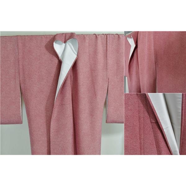 着物 正絹 女性 小紋 袷きもの 赤 鹿の子 絞り 染め 身丈162cm 絹100％ 普段着 お稽古 着付け 観劇 和装  5XK031 | ブランド登録なし | 05