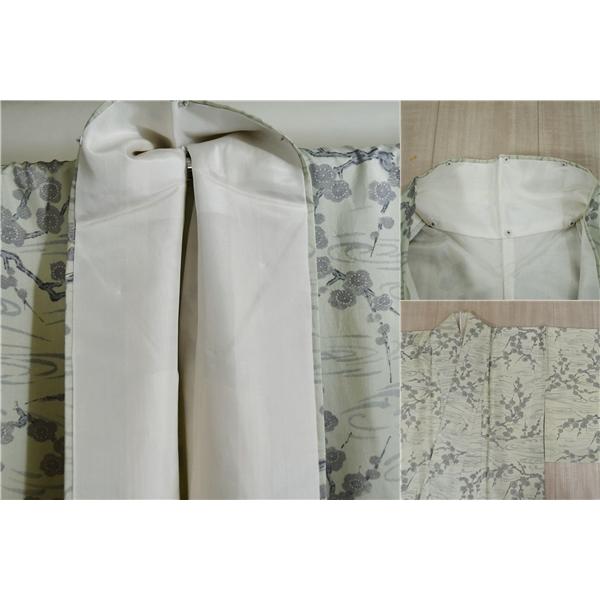 着物 正絹 女性 染め 紬 小紋 袷きもの 薄緑 身丈164cm 絹100％ 普段着 お稽古 着付け 観劇 和装   5XK036 | ブランド登録なし | 04