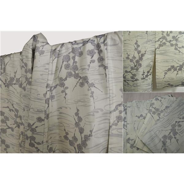 着物 正絹 女性 染め 紬 小紋 袷きもの 薄緑 身丈164cm 絹100％ 普段着 お稽古 着付け 観劇 和装   5XK036 | ブランド登録なし | 05