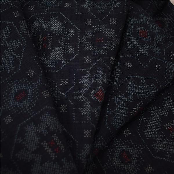 着物 正絹 女性 紬 絣 小紋 袷きもの ダークネイビー 濃紺 身丈153cm 絹100％ 普段着 お稽古 着付け 観劇 和装  5XK037 | ブランド登録なし | 08