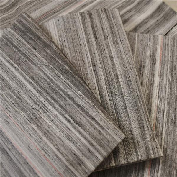 着物 正絹 女性 紬 小紋 袷きもの ダークグレー オフホワイト 横縞 身丈167cm 絹100％ 普段着 お稽古 着付け 観劇 和装  5XK040 | ブランド登録なし | 09