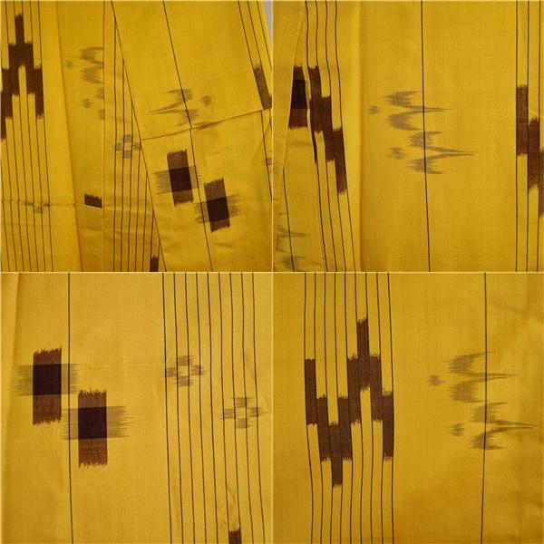 稀少 大城廣四郎(大城広四郎) 作 手おり 織物工房 琉球絣 証紙付 着物 正絹 女性 紬 小紋 身丈163cm 絹100％ 袷きもの 付下げ 5XK041 | ブランド登録なし | 03