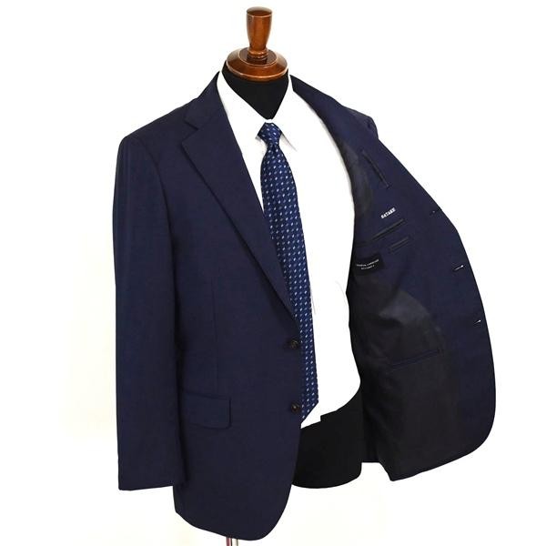 美品 ユニバーサルランゲージ 伊製生地 段返り 3つボタン シングルスーツ M AB6 ダークネイビー ノータック TR02 合物 春秋  5XK049 | UNIVERSAL LANGUAGE | 01