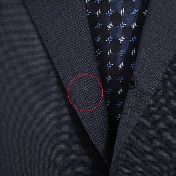 美品 ユニバーサルランゲージ 伊製生地 段返り 3つボタン シングルスーツ M AB6 ダークネイビー ノータック TR02 合物 春秋  5XK049 | UNIVERSAL LANGUAGE | 04