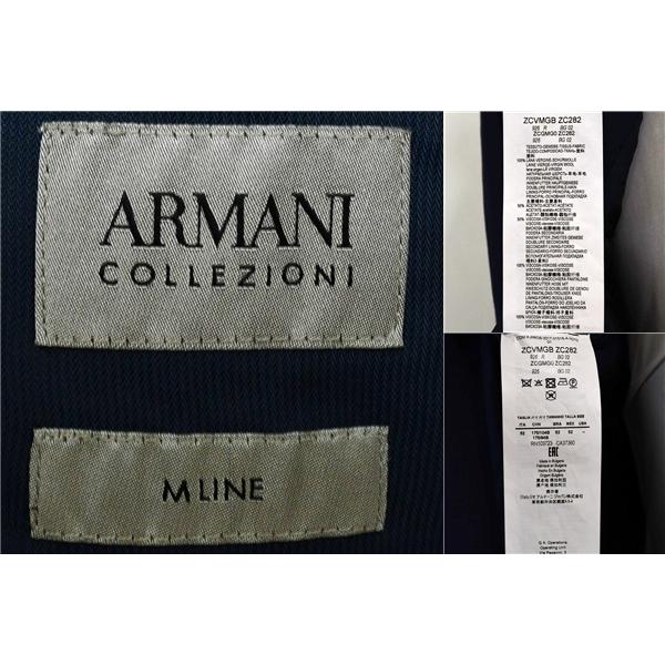 アルマーニコレッツォーニ 2つボタン シングルスーツ XL A8 ダークネイビー チェック ノータック ZCVMGB-ZC282 合物 春秋  5XK056 | ARMANI COLLEZIONI | 03